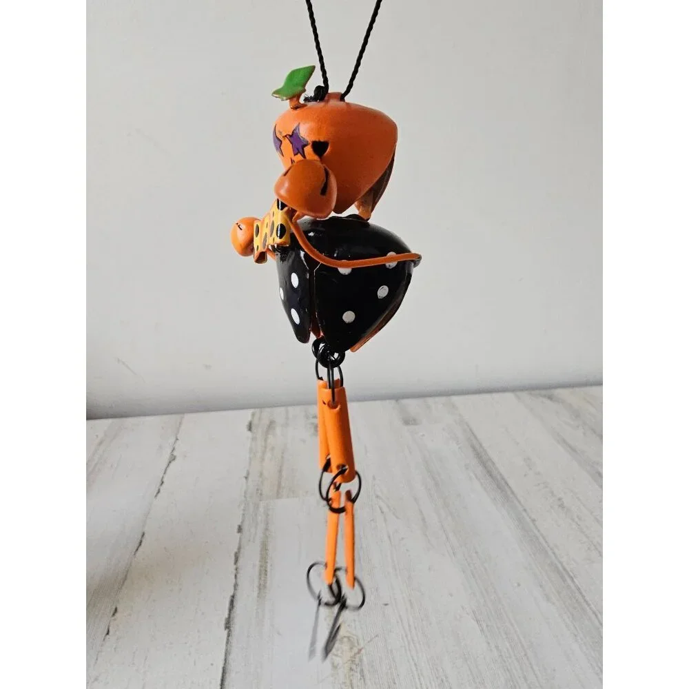 Metal jointed‎ pumpkin ornament Halloween jack-o'-lantern skeleton tree